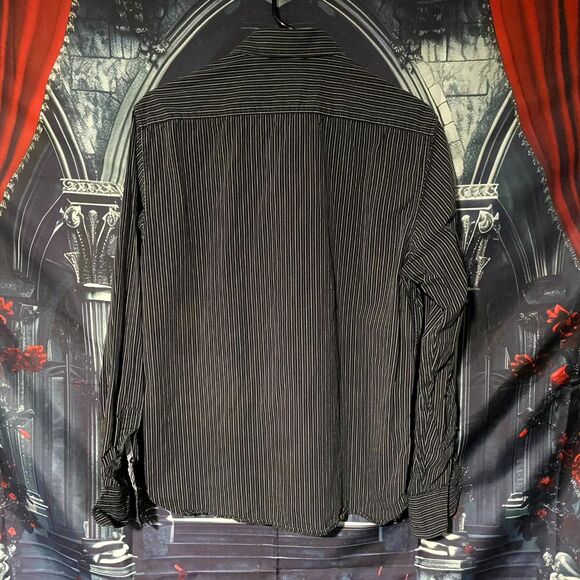 Vintage American Eagle Outfitters Button Up Shirt Men's M Black Preppy Business - Picture 4 of 7